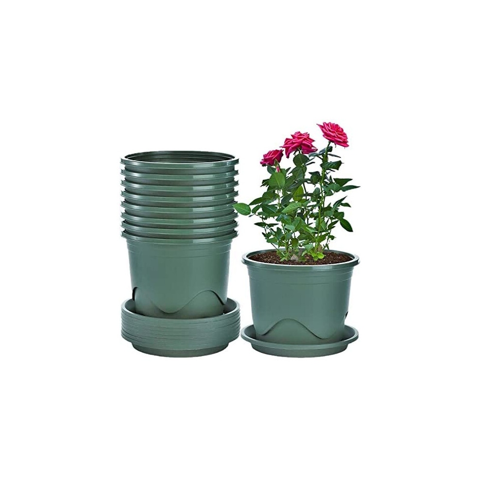 Kaheign 6Pcs Plastic Plant Pots, 22Cm Thicken Flower Pot Root-Control Nursery Seedling Planter Decorative Garden Plant Container For Indoor Outdo