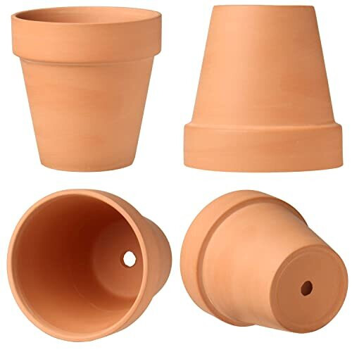 6 PCS 5.1"x5.1" Small Terracotta Pots with Saucers Terra Cotta Plant