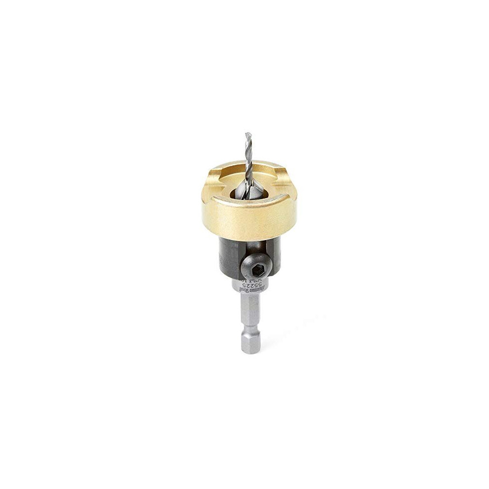 Amana Tool 55225 Carbide Tipped Countersink With No Burning And No Marring Adjustable Depth Stop With No-Thrust Bb, 3/8 D X 3/32 Drill D X 1/4 In 738685552254