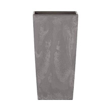 Prosperplast Urbi Square Effect Flower Pot Planter, Concrete Design 2-in-1 incl. Plastic Plant Pot (220 mm, Marengo)