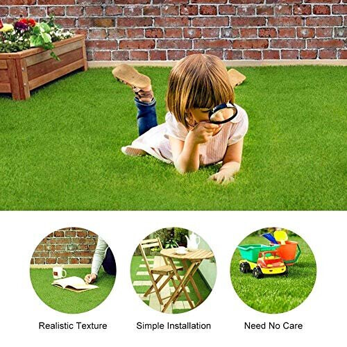 Nikou Dolls House Grass washable lightweight environmentally friendly and safe 30 x 30cm PVC Artificial Grass for DIY Dolls House Garden and Sy