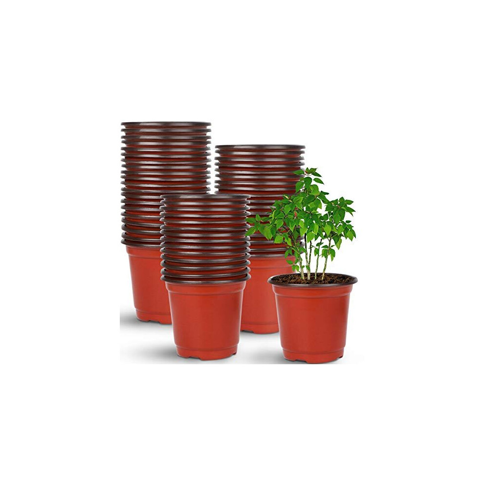 Augshy 110 Pcs 4" Plastic Plants Nursery Pot,Seed Starting Pots