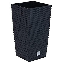 Prosper Plast DRTS170-S433 17 x 17 x 32.4 cm Rato Square Flowerpot - Anthracite (12-Piece)