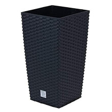 Prosper Plast DRTS265-S433 26.5 x 26.5 x 50 cm "Rato" Square Flowerpot - Anthracite