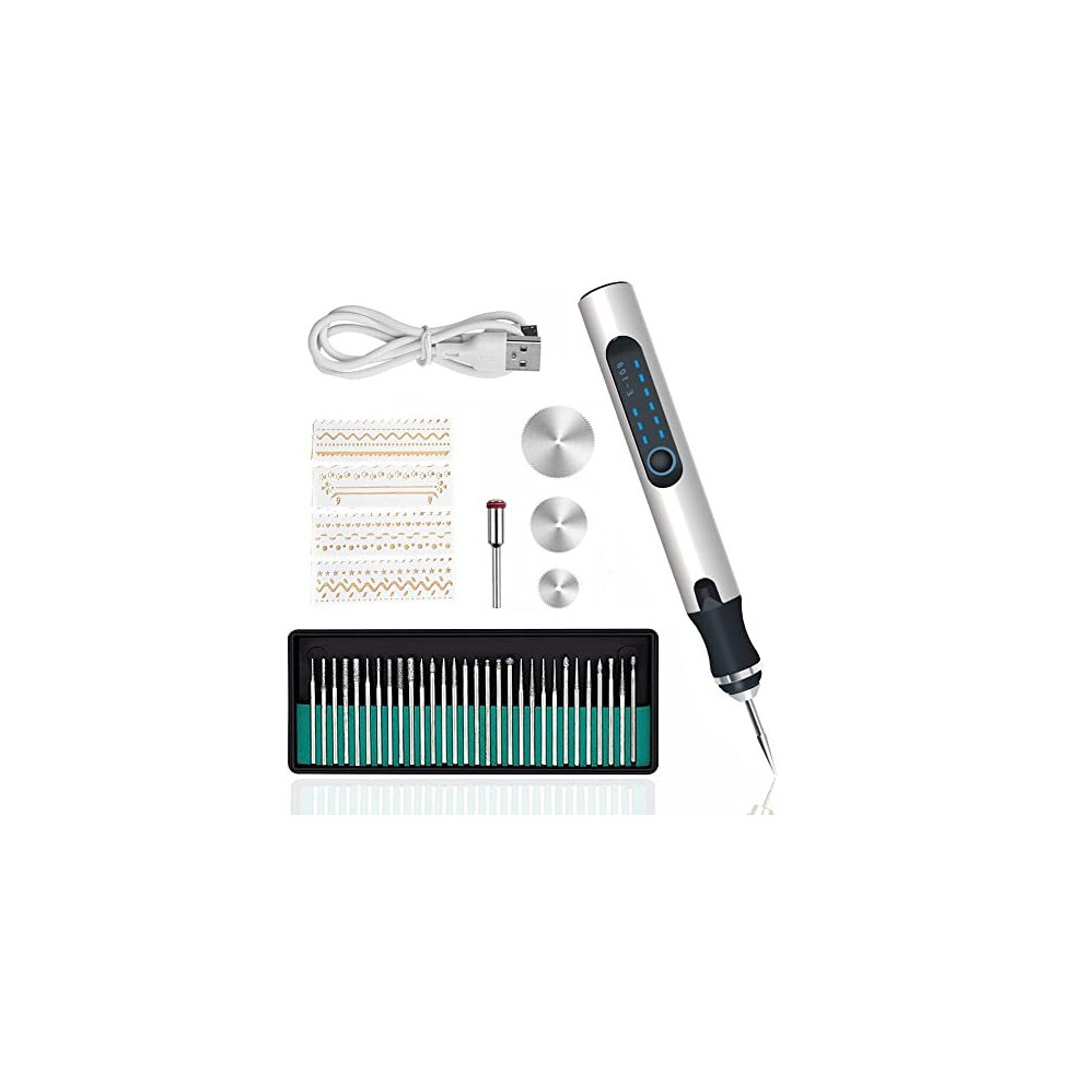 Electric Engraving Tool Kit Usb Rechargeable Mini Diy Micro Engraver Etching Pen Cordless Rotary Tool For Carving Glass Wood Metal Stone Plastic 770651461450