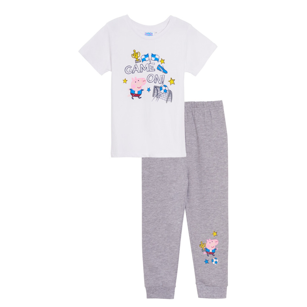 (4-5 Years) George Pig Boys T-Shirt + Joggers Set Kids Football Top Matching Daywear Outfit