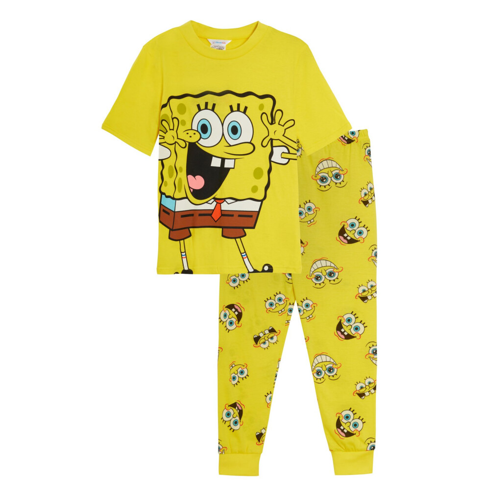 Spongebob Squarepants (5-6 Years) Kids Snuggle Pyjamas Boys Girls Full Length Pjs Set Unisex