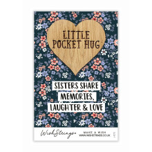 Sisters Share Memories & Love Little Pocket Hug Wish Token Keepsake Gift Idea