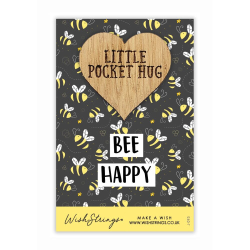 Bee Happy Bumblebee Little Pocket Hug Wish Token Keepsake Gift Idea 1