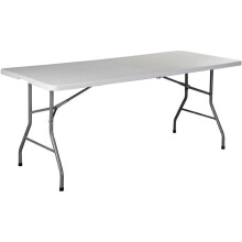 Home Vida Heavy Duty Trestle Picnic Folding Table Silver, 5 feet