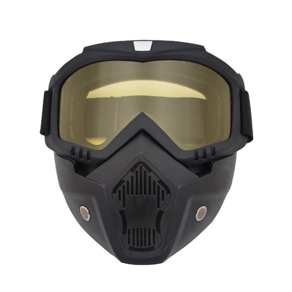 (Yellow) Modular Mask Detachable Goggles