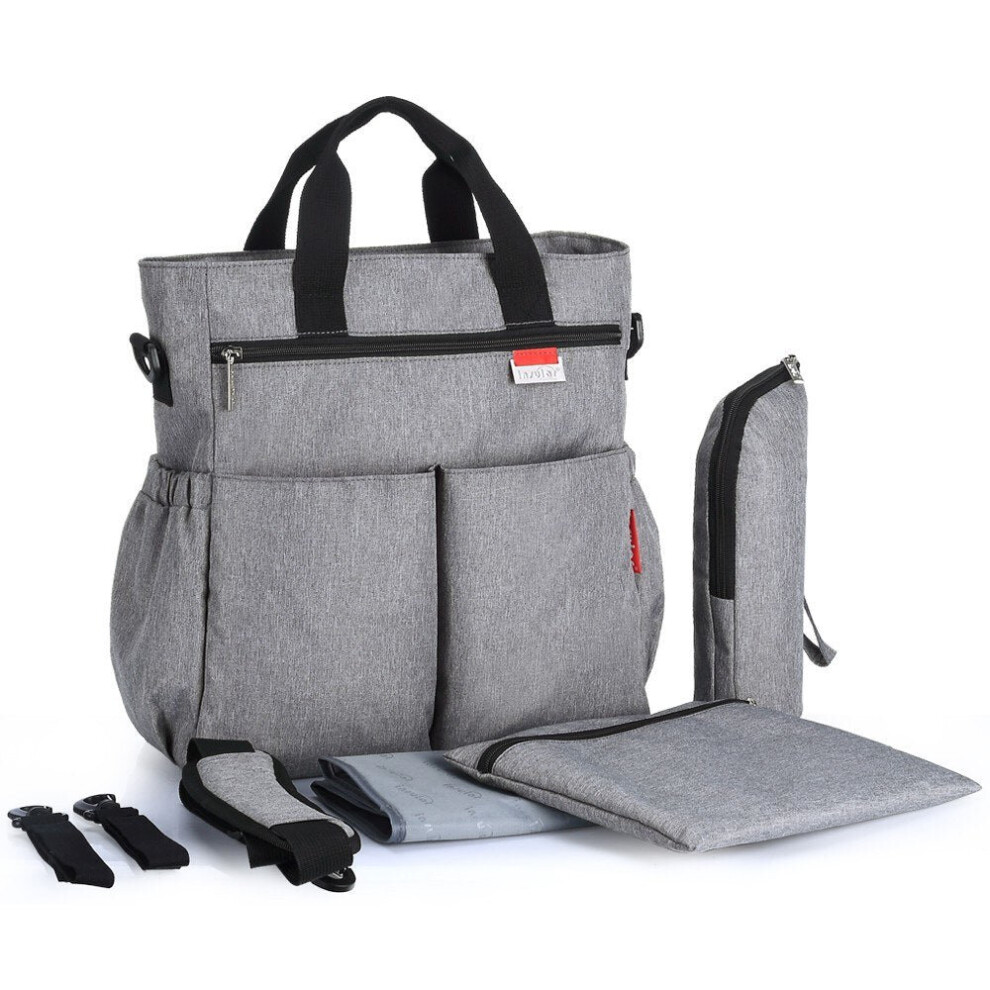 (Grey) Baby Diaper Bag With adjustable straps