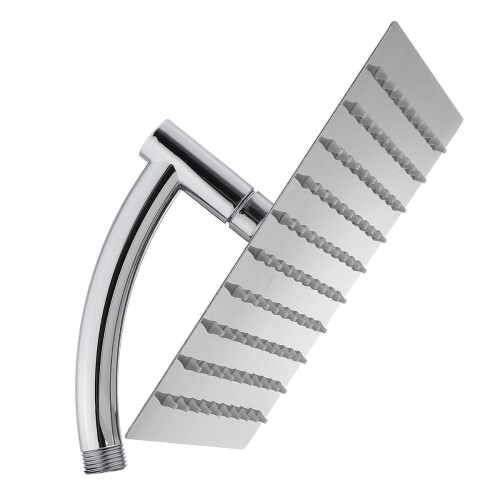 Square 8 Inch Rainfall Shower Head Extension with Arm Hose Kit Overhead 1
