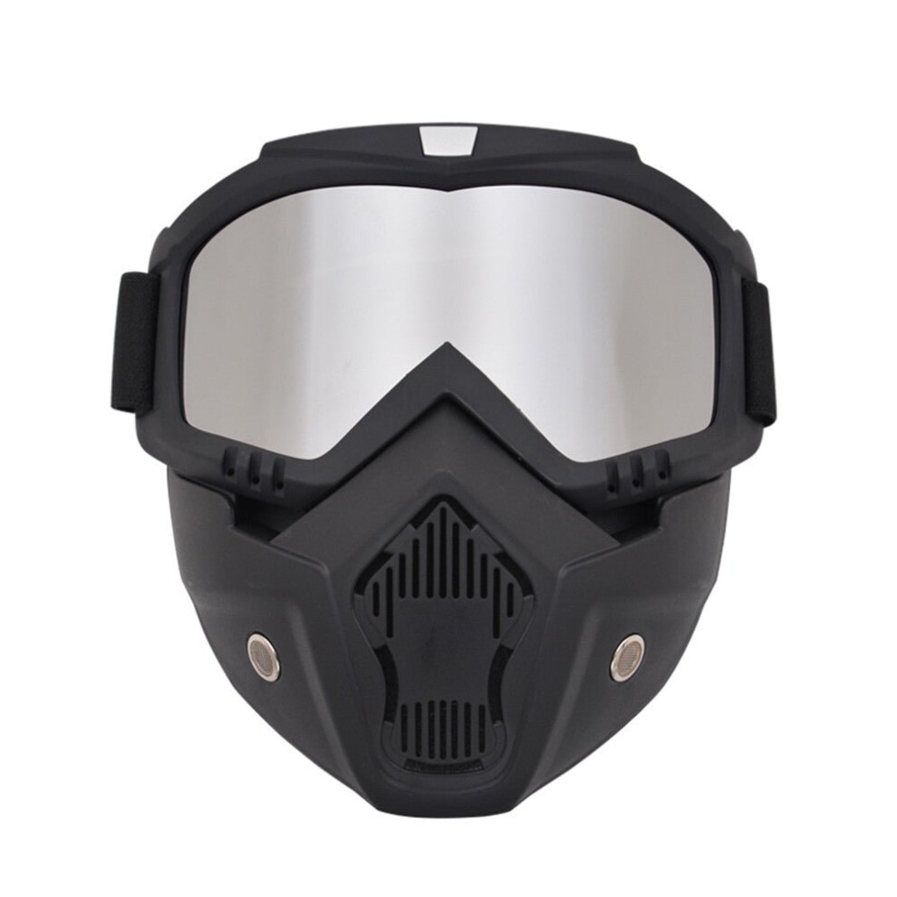 (Silver) Modular Mask Detachable Goggles