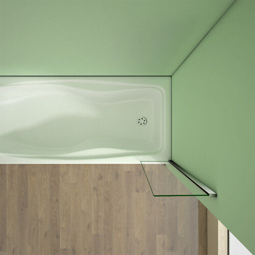 AICA (250x1400mm) Corner Fixed Bath Shower Screen Over Bath Square 2