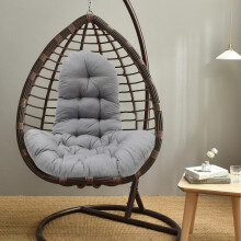 (Dark Grey) Garden Egg Chair Cushion Seat Pad Swing Hanging Chair Mat Pillow Indoor Outdoor