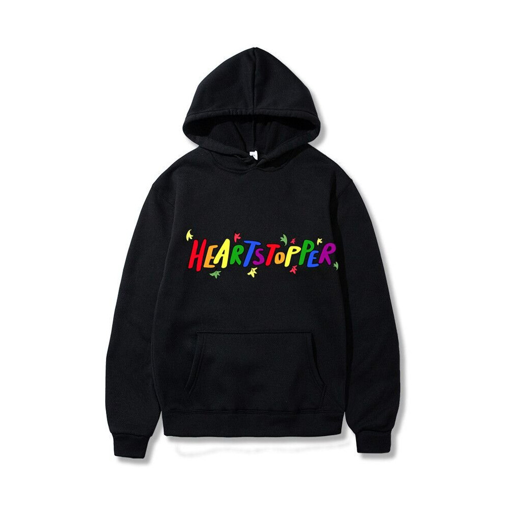 (Black, M) Heartstopper Rainbow Hoodie Printed Hoodie For Men And Women Sports Hoodie