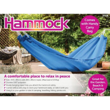 (Blue) Garden Hammock Light Weight Hang Bed Outdoor Camping Travel Swing Red Blue