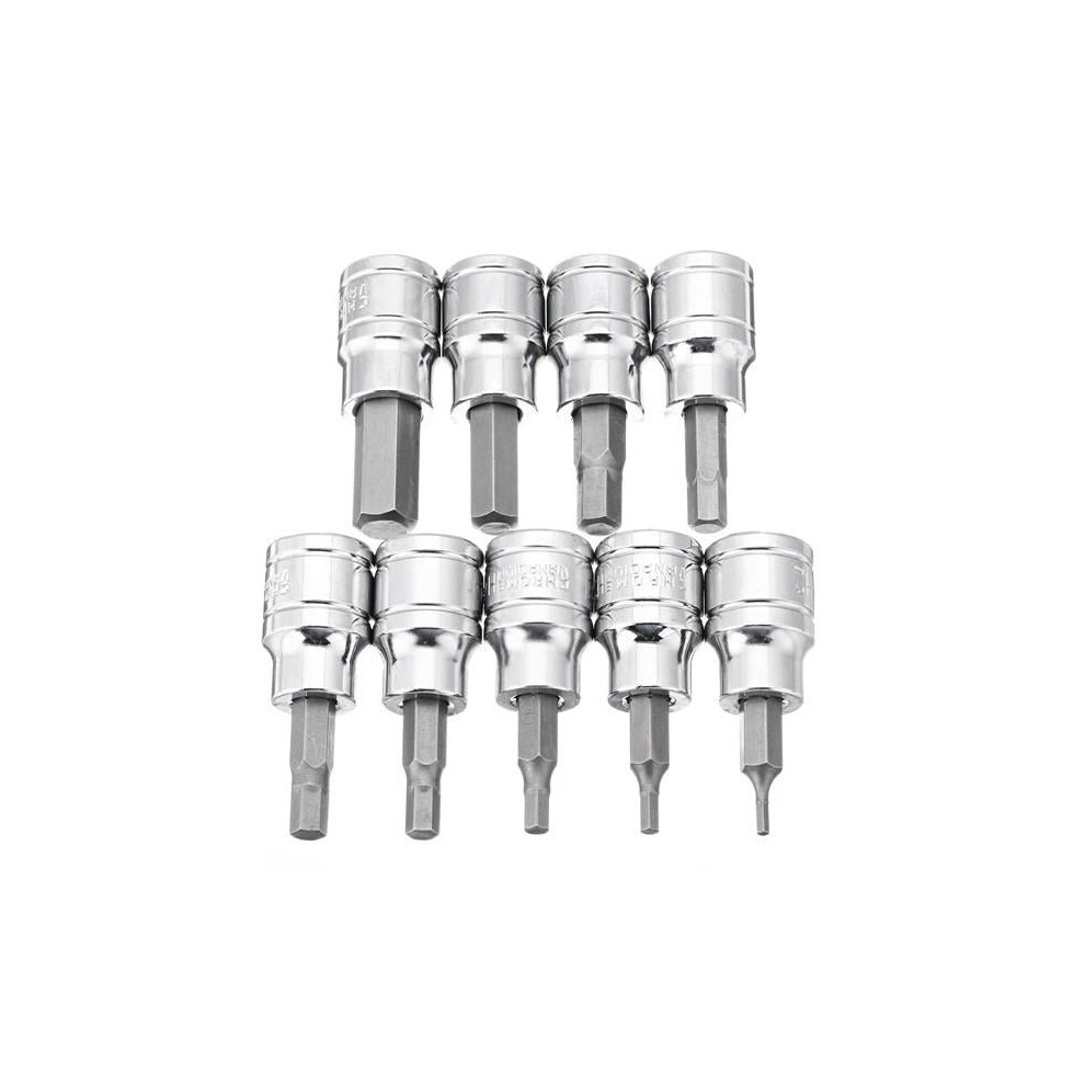 (#1:H2-H10 (9Pcs)) 3/8 Inch Drive Socket 10pcs T10-T55 Torx Socket 9pcs H2-H10 Socket Bit Set