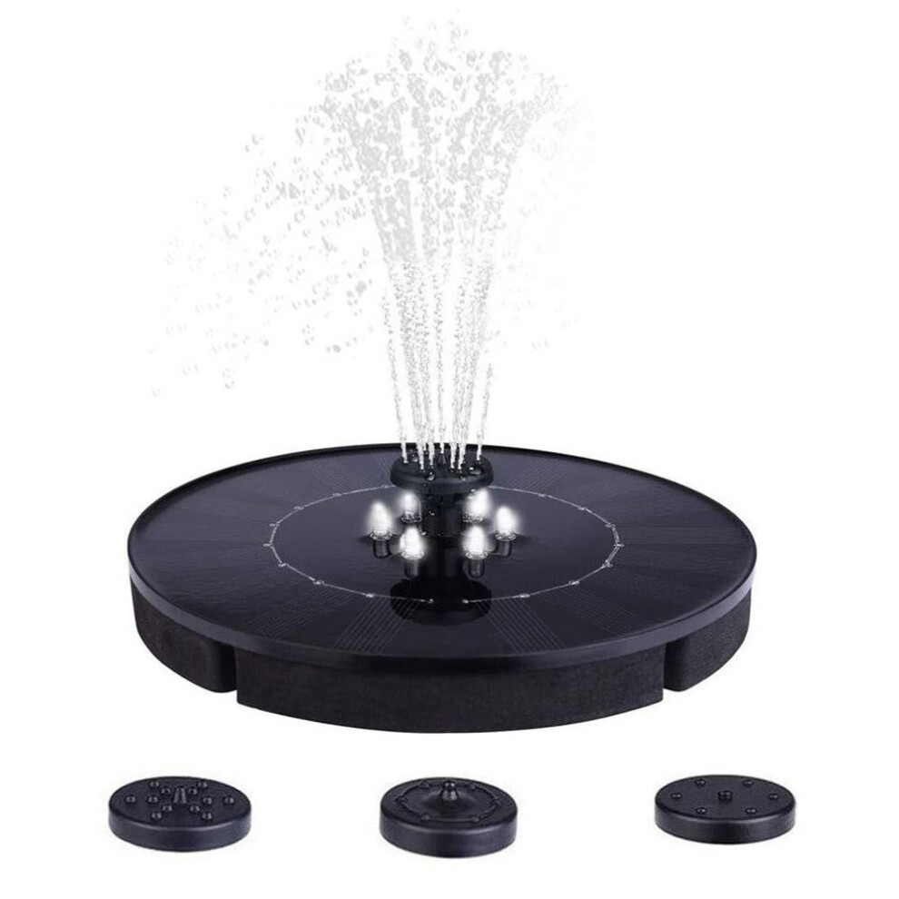 2.5W Solar Water Pump Fountain Floating Outdoor Pool Circular Fountains with 6 LED Lights