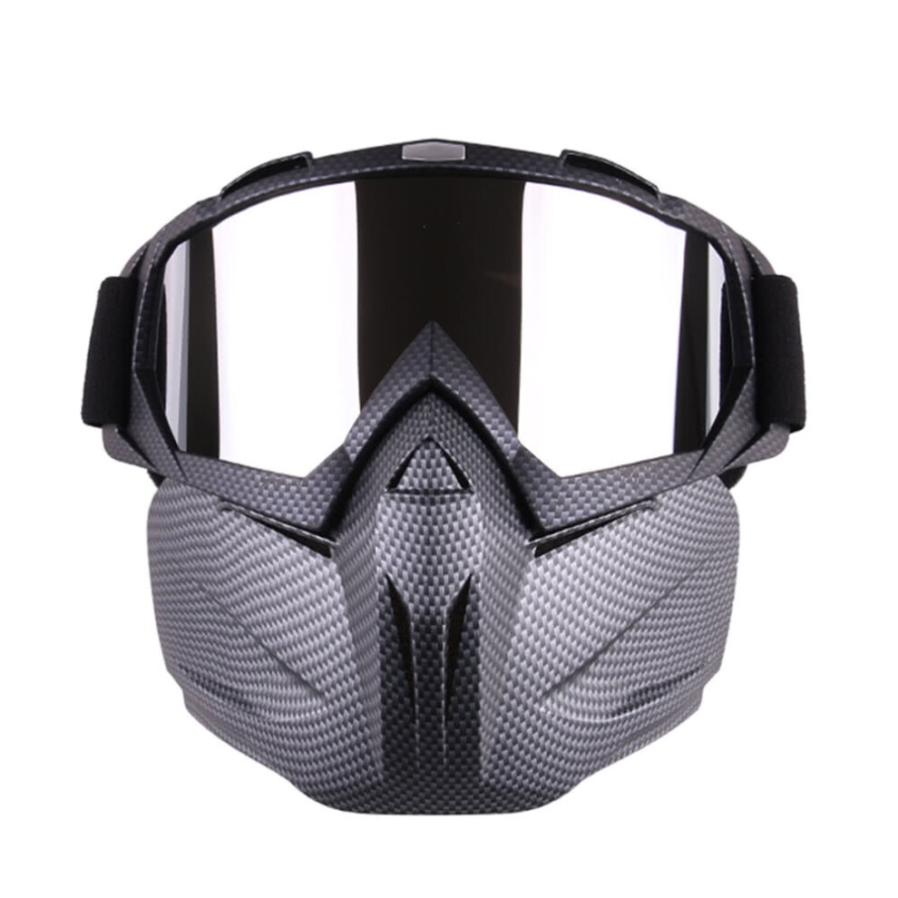 (#1) Motorcycle Helmet Riding Detachable Modular Face Mask Windproof Breathable Shield Goggles Outdoors