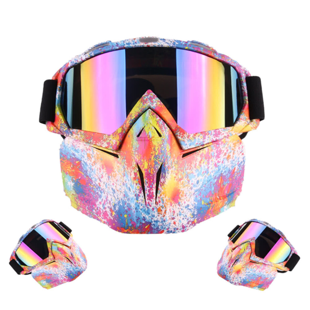 (#3) Motorcycle Helmet Riding Detachable Modular Face Mask Windproof Breathable Shield Goggles Outdoors 6112211991948