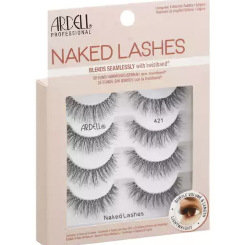 Ardell Ardell False Eyelashes Naked Lash 421 4 Pack Multipack Black Subtle Volume  Super Soft Comfortable