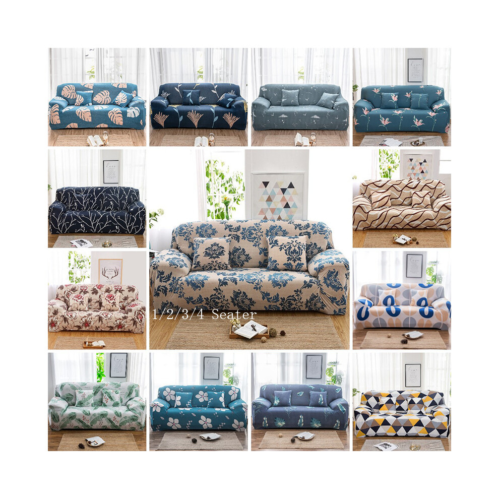 1/2/3/4 Seat Sofa Cover Elastic Flower Leaf All Inclusive Simple Protection