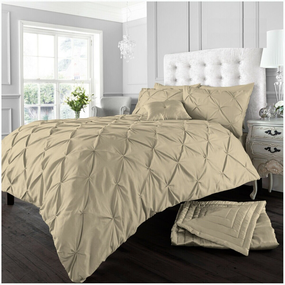 (Double, Latte) Luxury Alford Duvet Cover Bedding Set