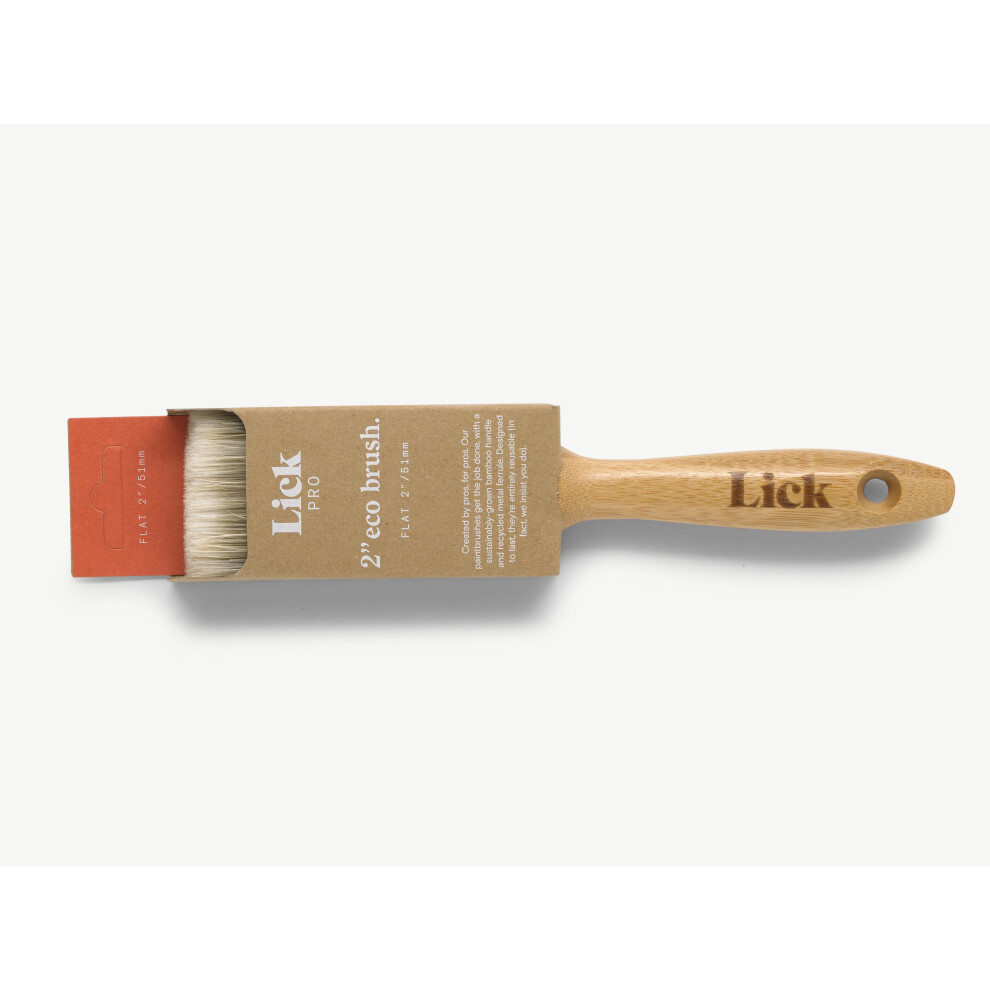 Lick Pro Flat Eco Bamboo Handle Paint Brush 2" 5060756111936