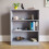Vida Designs (Grey) Cambridge 3 Tier Wide Low Bookcase Storage Shelf 6