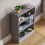 Vida Designs (Grey) Cambridge 3 Tier Wide Low Bookcase Storage Shelf 5