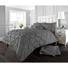 (Double, Charcoal) Luxury Alford Duvet Cover Bedding Set