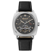 Ingersoll 1892 The Nashville Mens Automatic Watch in Grey with Analogue Display and Black Leather Strap I13002
