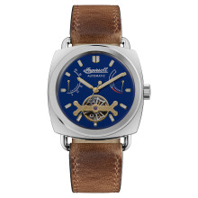 Ingersoll 1892 The Nashville Mens Automatic Watch in Blue with Analogue Display and Tan Leather Strap I13001