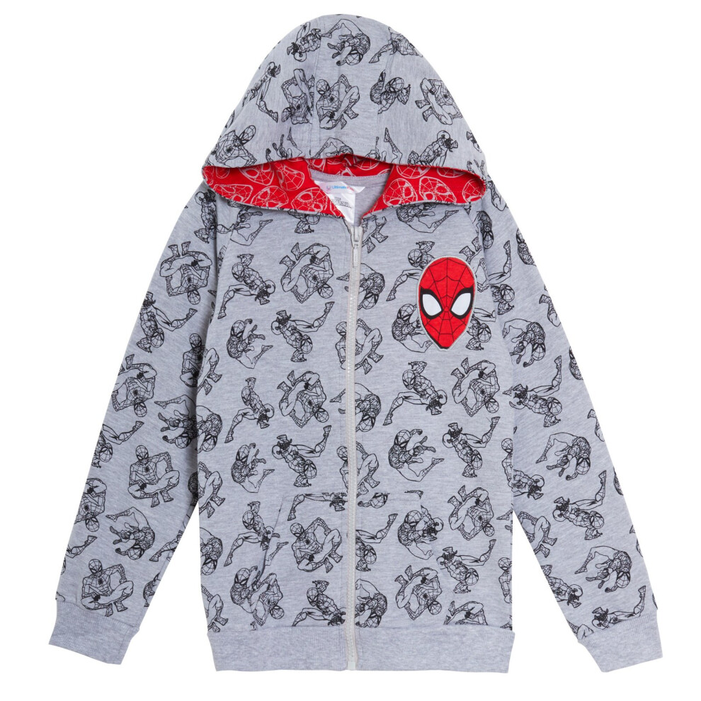 (4-5 Years) Boys Spiderman Hooded Jacket Kids Marvel Avengers Full Zip Hoodie Hoody Size