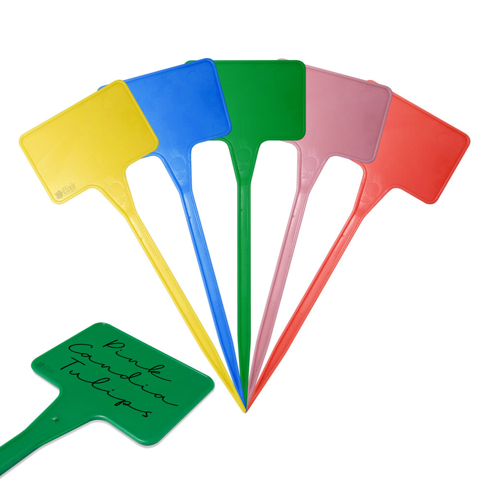 (6" 15cm x 50, Yellow) Elixir Gardens Stick In Plastic Plant T-Labels / Tags | Various Sizes and colours available | Qty's 50 - 1000-image-OPC-P9H5KRH-NEW