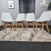 (4 White Chairs) Set of 4 white or grey or colourful Wooden Chairs