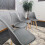 Set of 4 grey  plastic leather padded Chairs 6