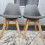 Set of 4 grey  plastic leather padded Chairs 7