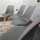Set of 4 grey  plastic leather padded Chairs 3