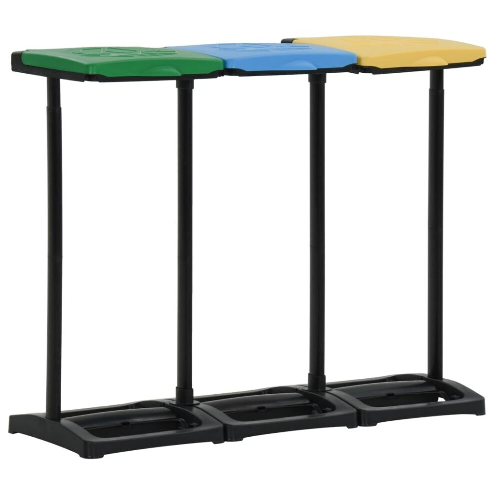 vidaXL Bin Bag Stands with Lid 240-330 L Multicolour PP Garbage Bag Holder