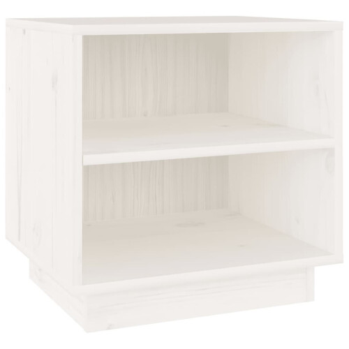 VidaXL vidaXL Solid Wood Pine Bedside Cabinet White Wooden Nightstand End Side Table