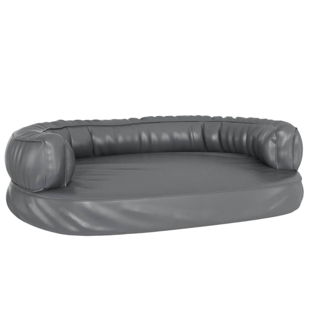 (grey, 75 x 53 cm) vidaXL Ergonomic Foam Dog Bed Faux Leather Pet Sofa Multi Colours Multi Sizes