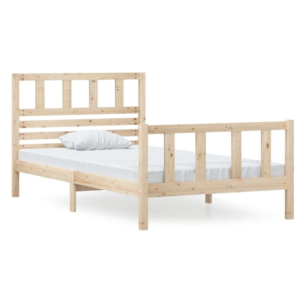 vidaXL Solid Wood Bed Frame 100x200 cm Wooden Home Bedstead Bedroom Furniture