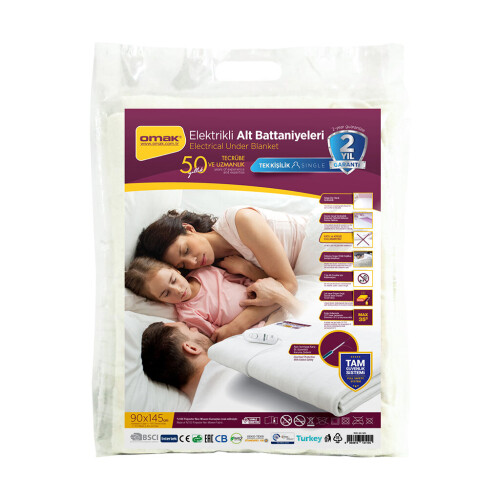 OMAK Electric Heated Blanket, Single, 145 x 90 cm 2
