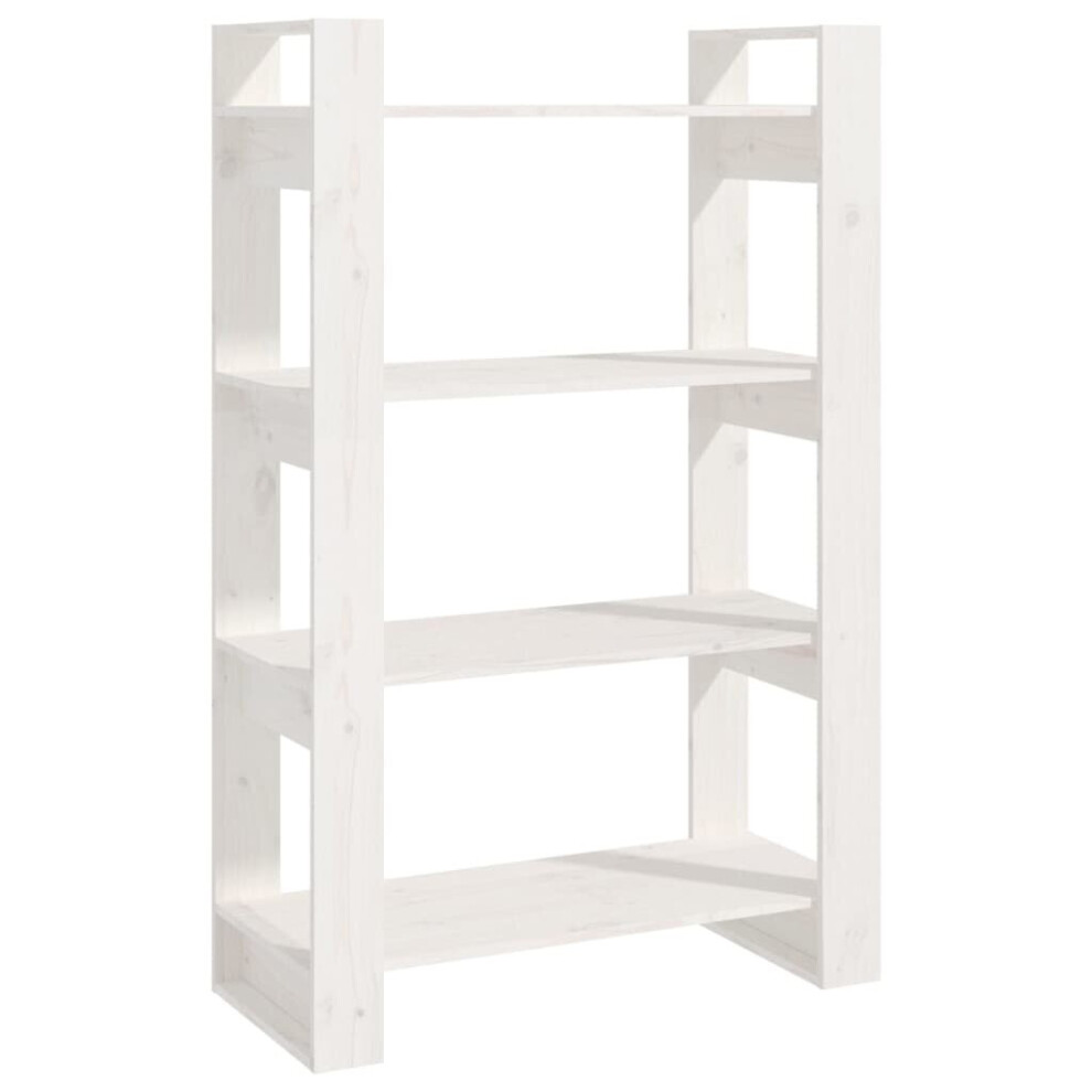 Vidaxl (White) Solid Wood Pine Book Cabinet/Room Divider Rack Book Shelf Multi Colours White
