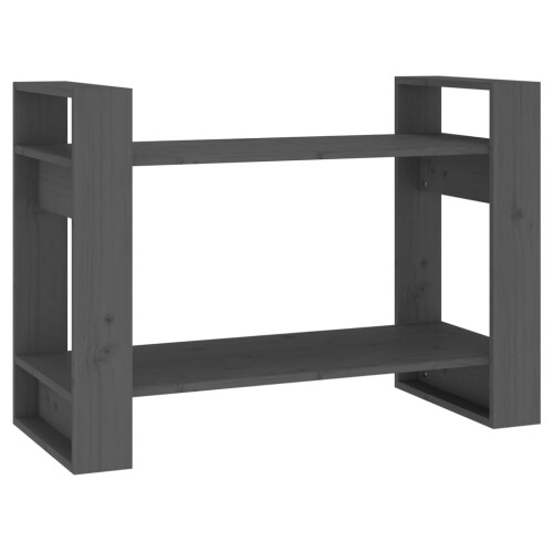 VidaXL (grey) vidaXL Solid Wood Pine Book Cabinet/Room Divider Bookcase Rack Multi Colours