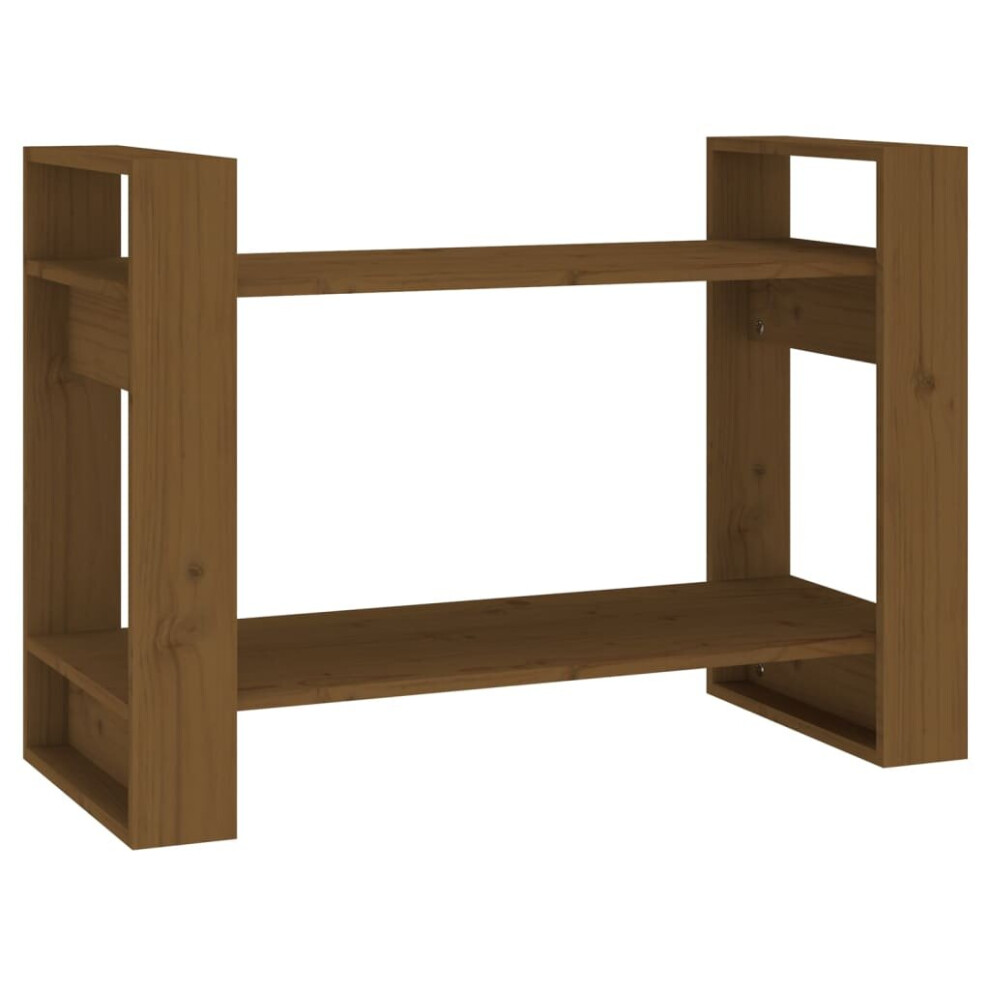 Vidaxl (Honey Brown) Solid Wood Pine Book Cabinet/Room Divider Bookcase Rack Multi Colours