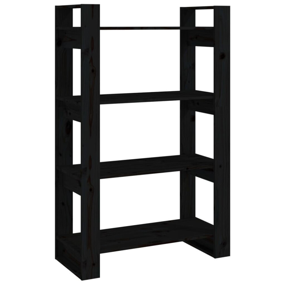 (black) vidaXL Solid Wood Pine Book Cabinet/Room Divider Rack Book Shelf Multi Colours